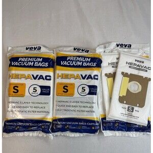 10 + 2 Pack Veva Vacuum Bags Style S HEPAVAC Filter Hepa Vac Bags
